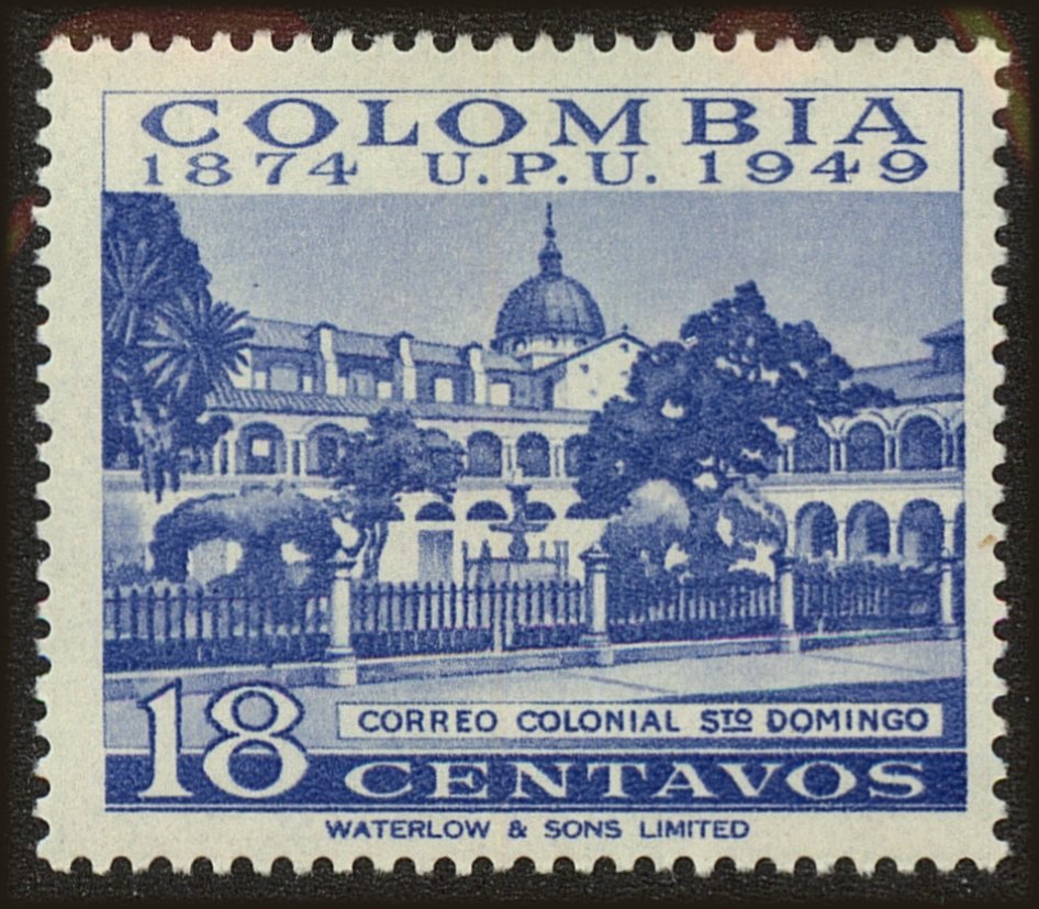 Front view of Colombia 586 collectors stamp