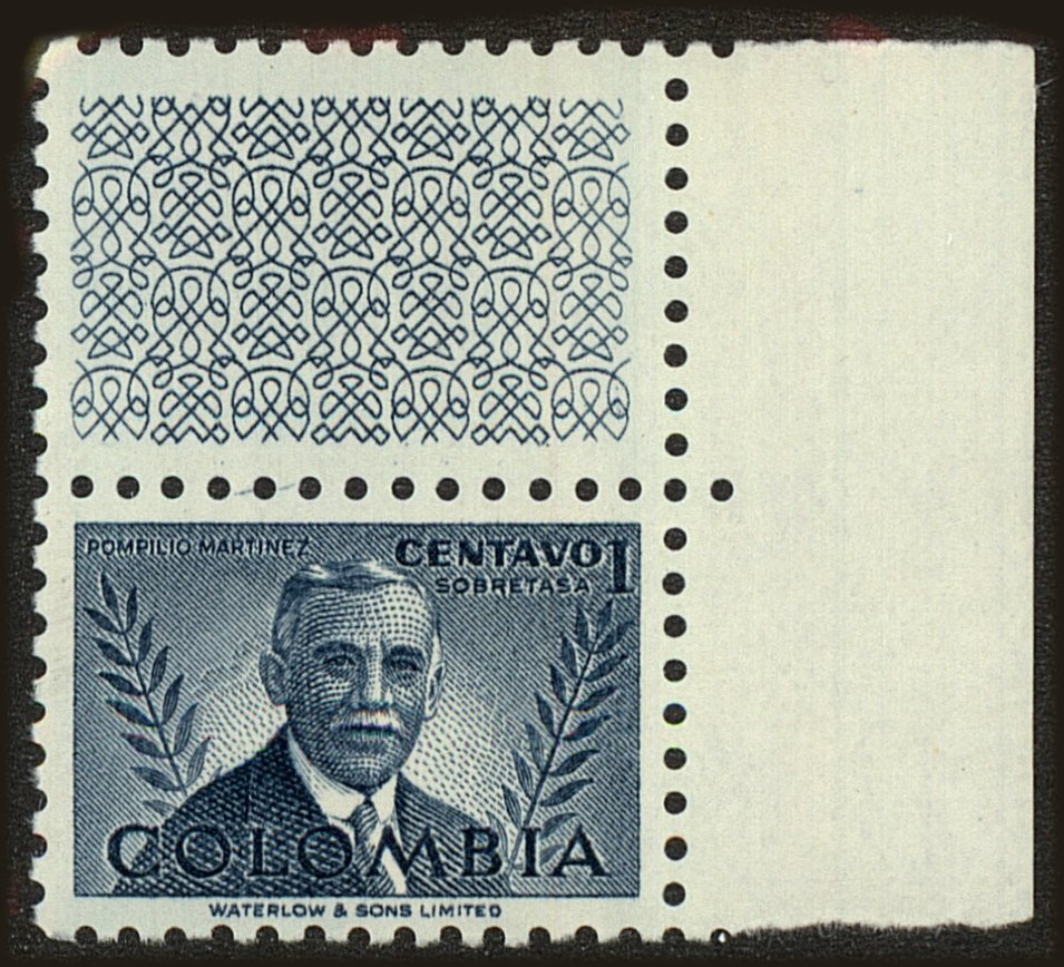 Front view of Colombia 598 collectors stamp