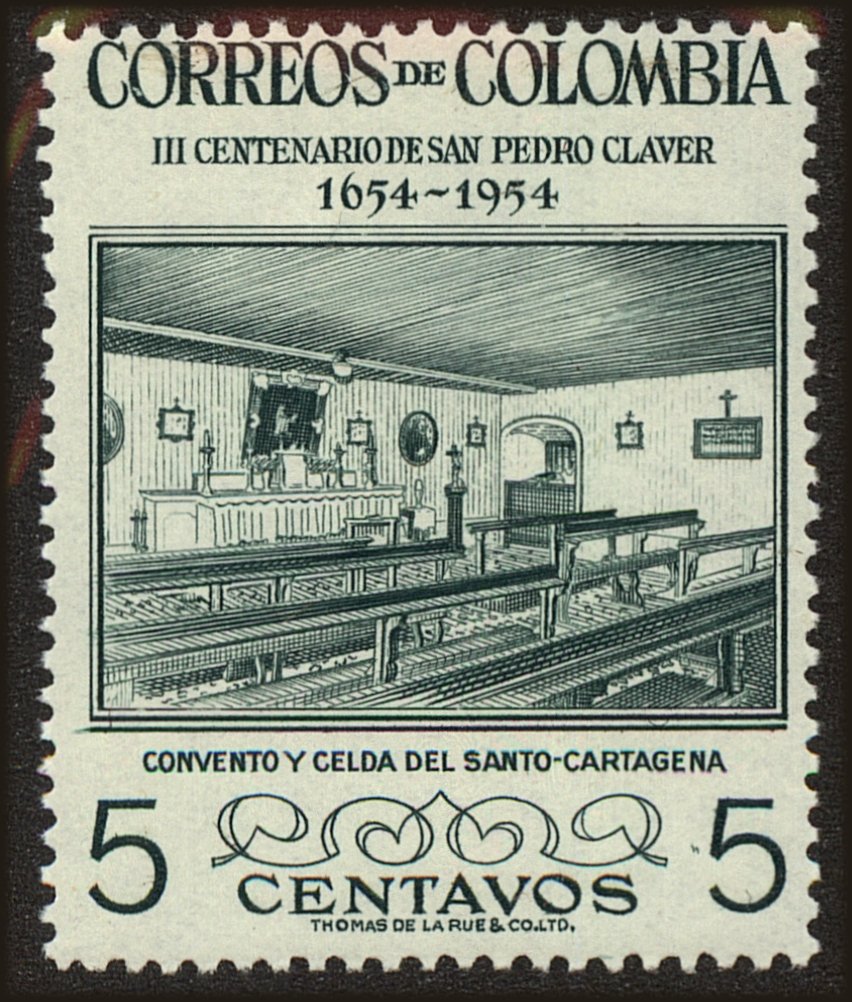 Front view of Colombia 627 collectors stamp