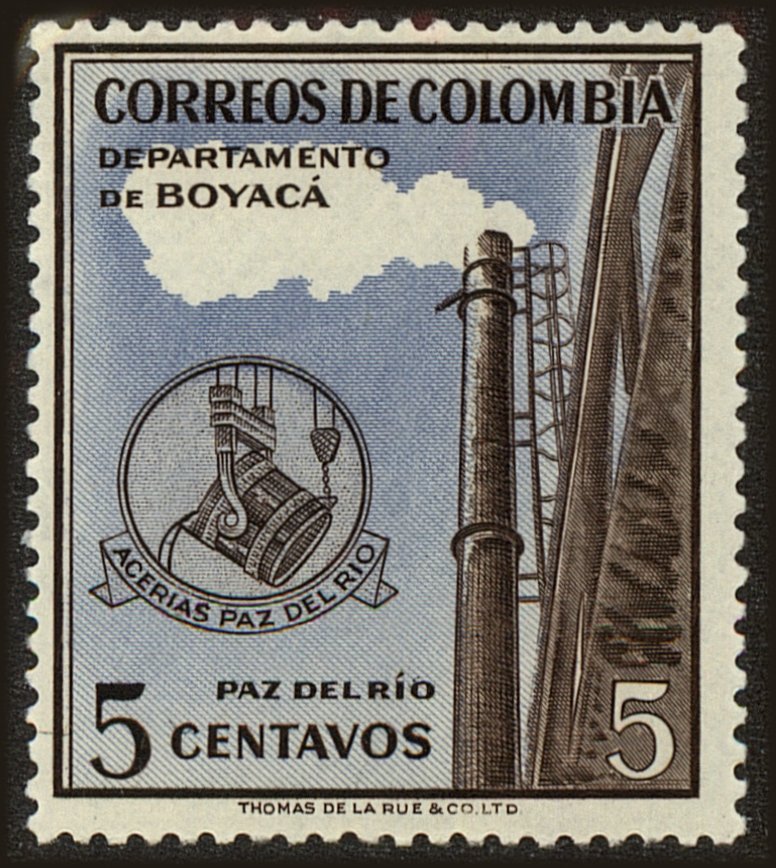 Front view of Colombia 647 collectors stamp