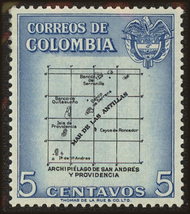 Front view of Colombia 649 collectors stamp