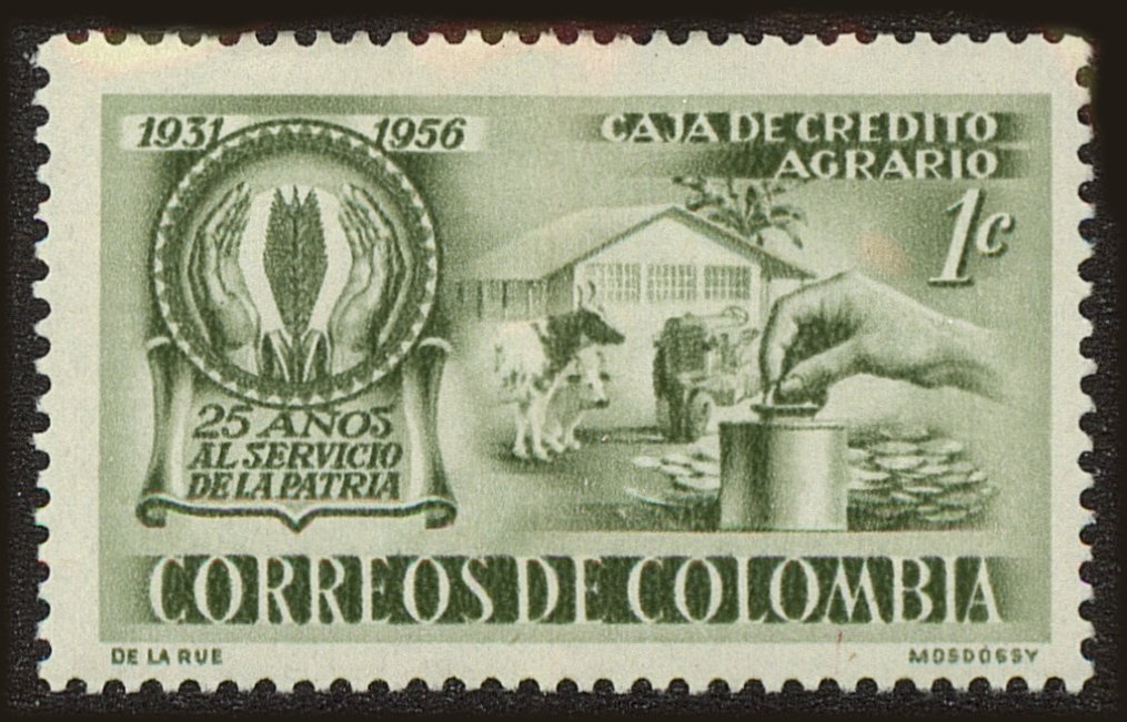 Front view of Colombia 670 collectors stamp