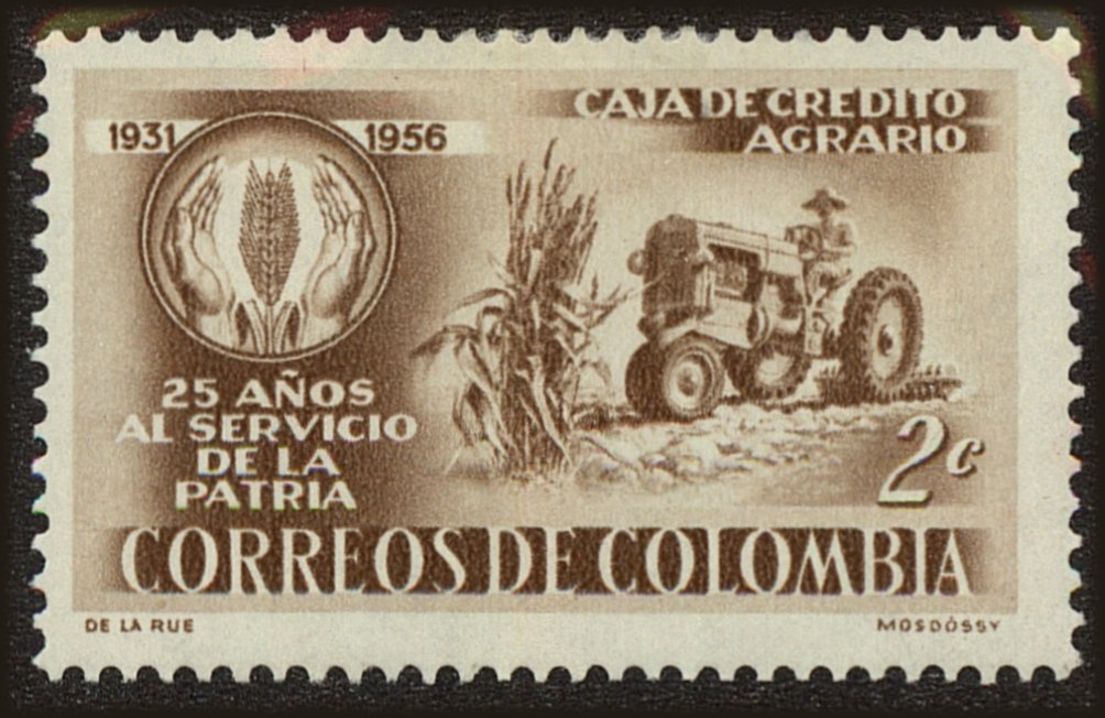 Front view of Colombia 671 collectors stamp