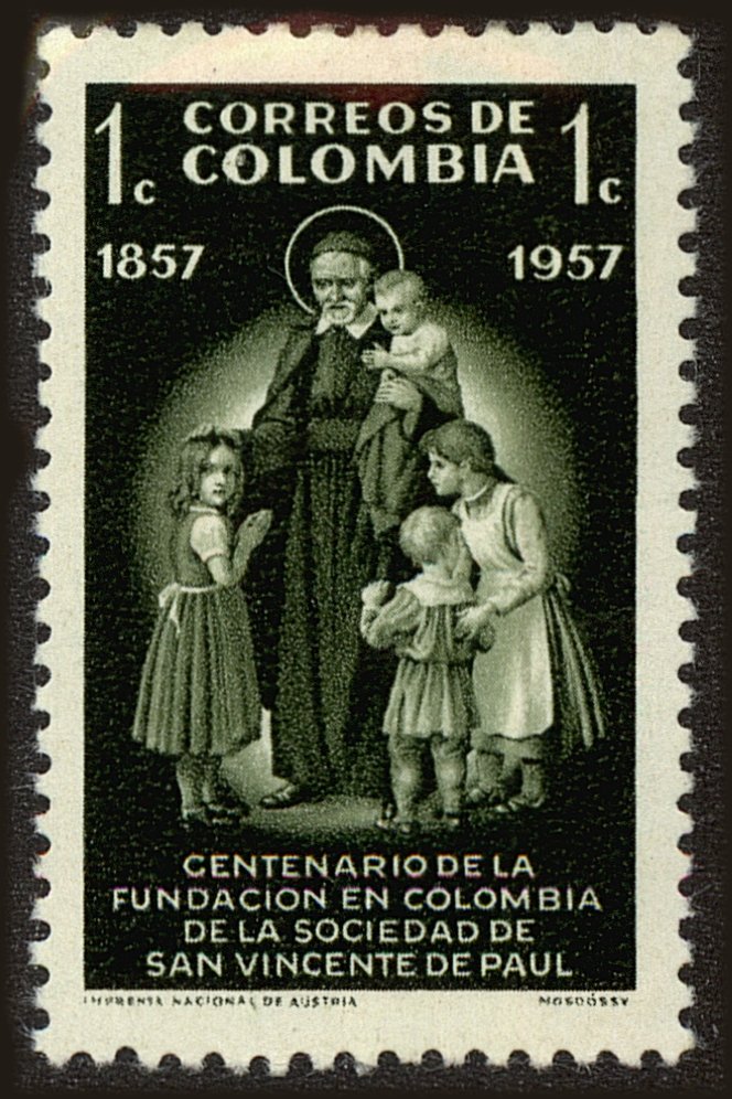 Front view of Colombia 678 collectors stamp