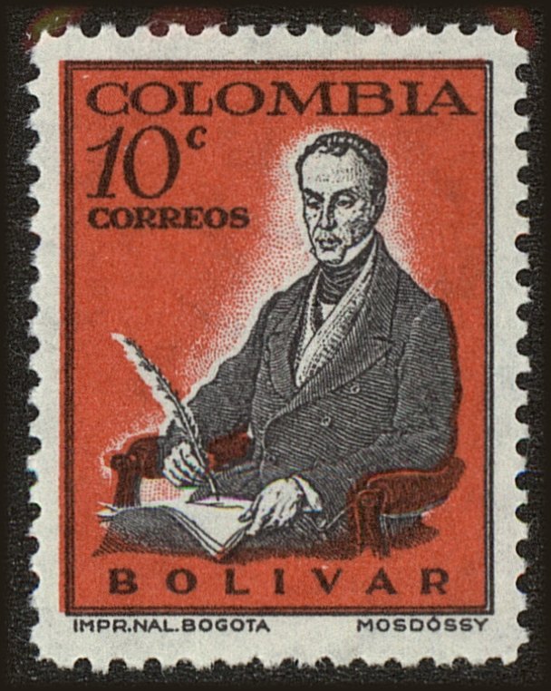 Front view of Colombia 703 collectors stamp