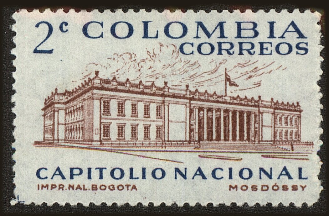 Front view of Colombia 704 collectors stamp