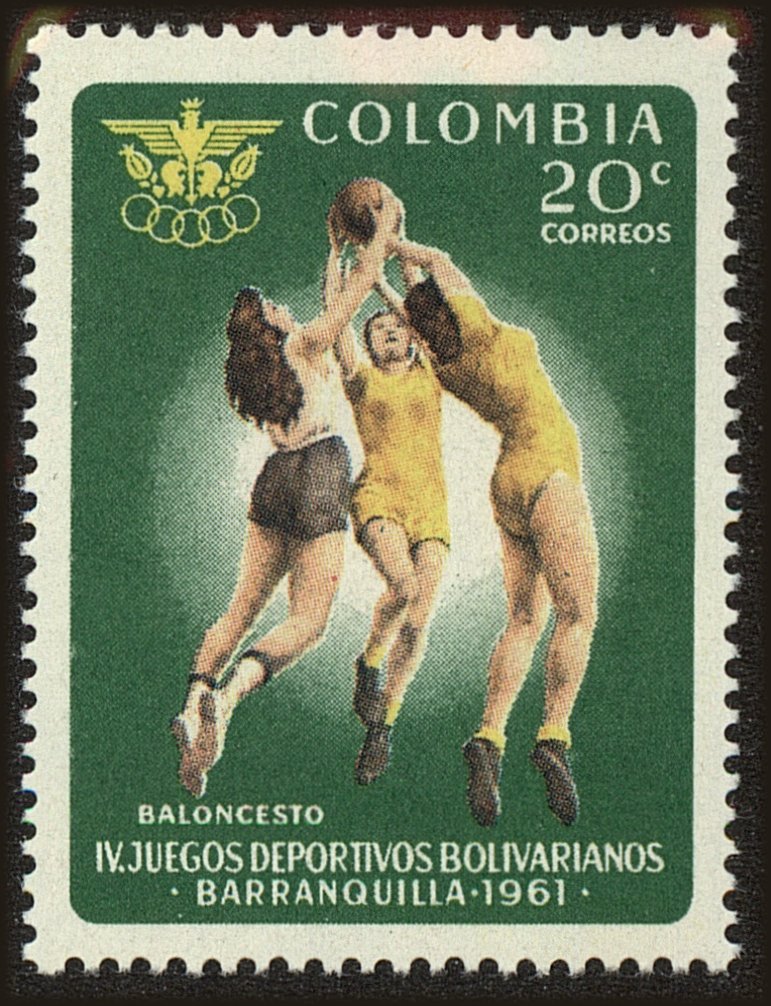 Front view of Colombia 736 collectors stamp
