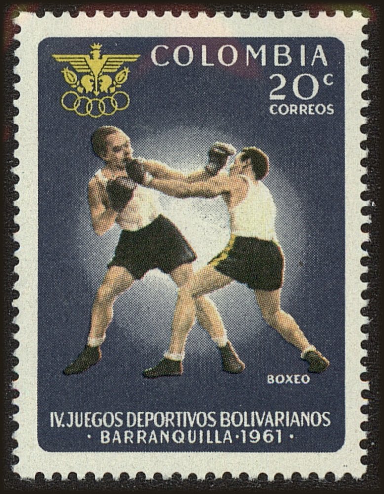 Front view of Colombia 738 collectors stamp