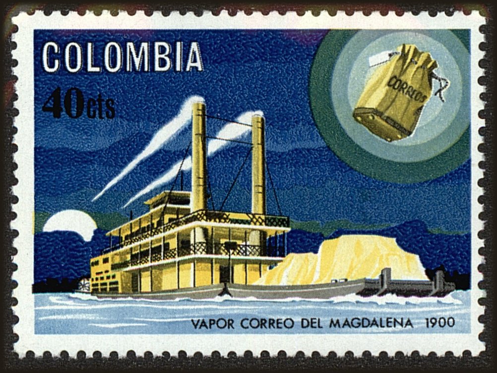 Front view of Colombia 758 collectors stamp