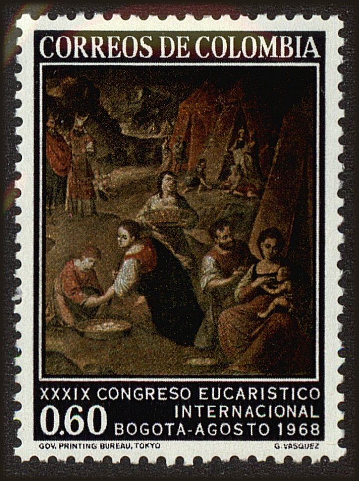Front view of Colombia 778 collectors stamp