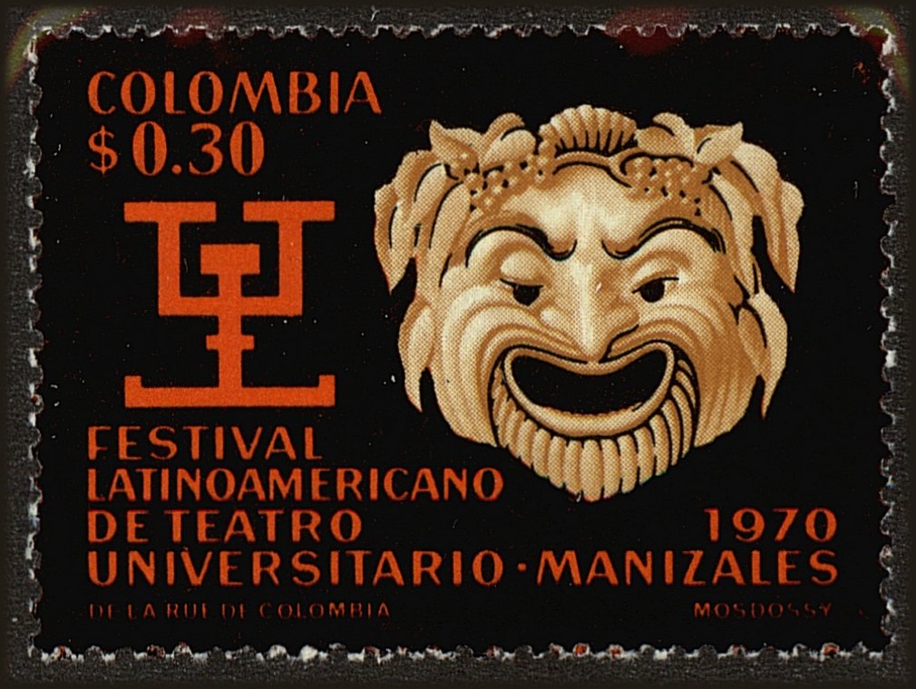 Front view of Colombia 790 collectors stamp