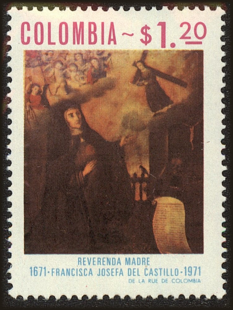 Front view of Colombia 805 collectors stamp