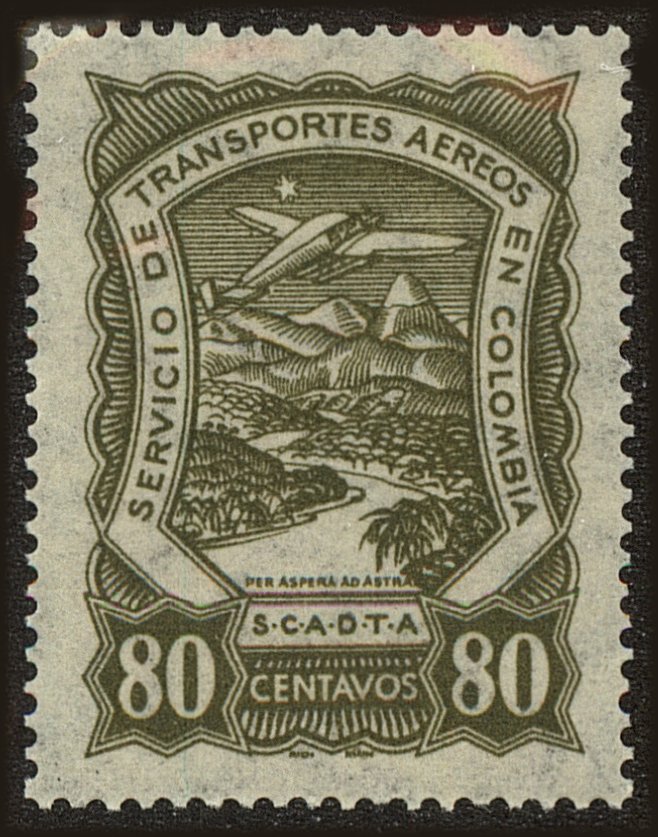 Front view of Colombia C46 collectors stamp