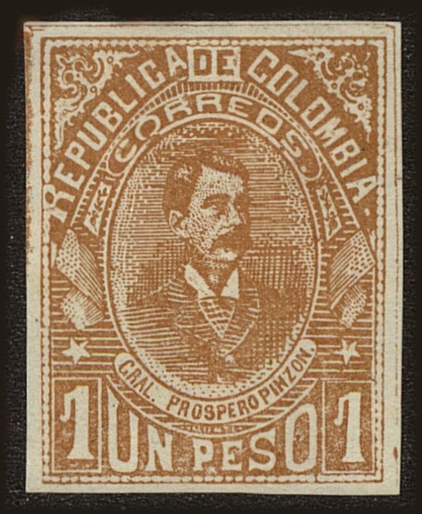 Front view of Colombia 216 collectors stamp