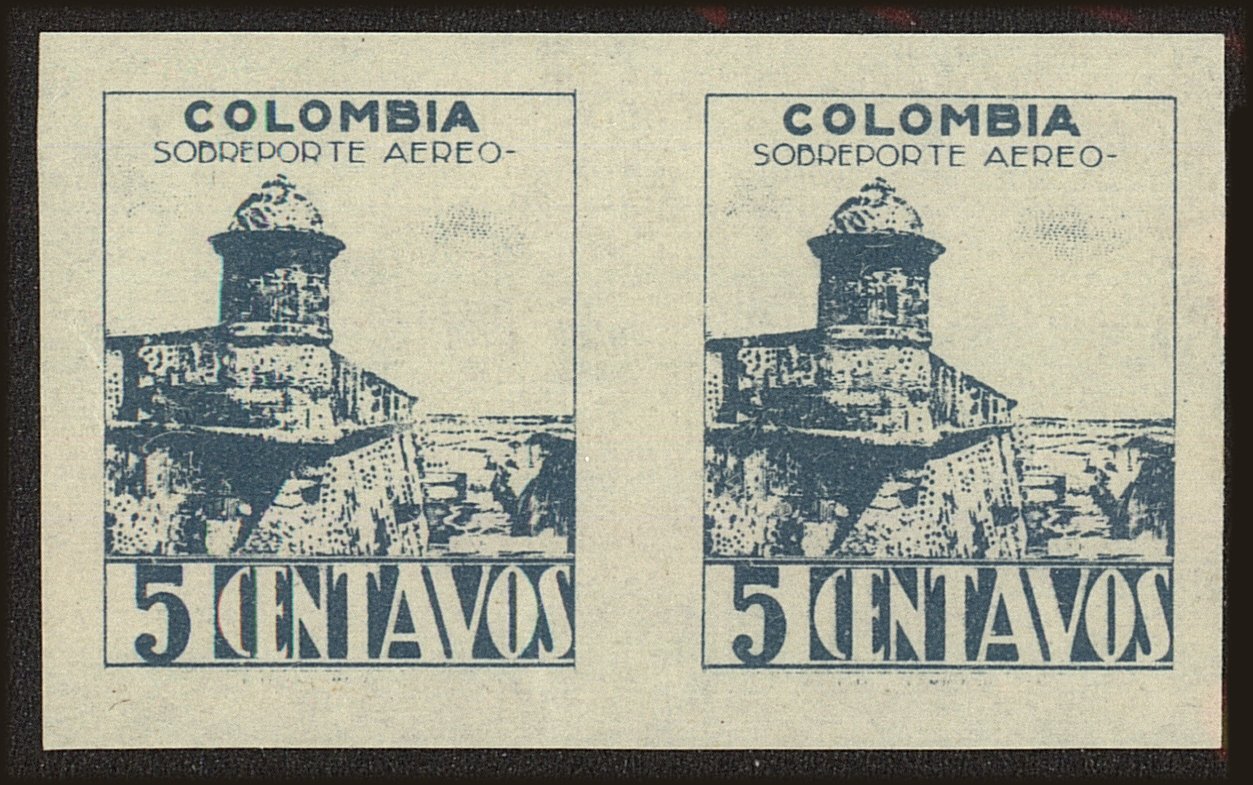 Front view of Colombia C134a collectors stamp