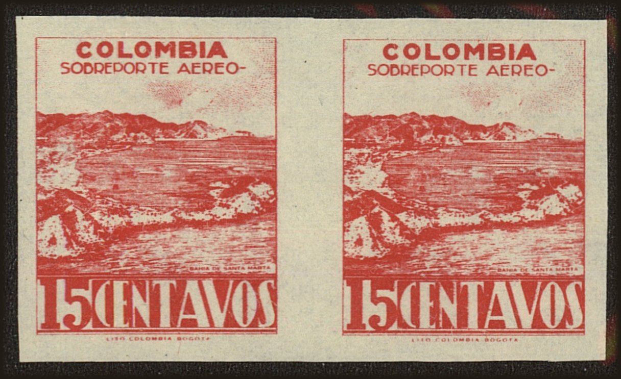 Front view of Colombia C136a collectors stamp