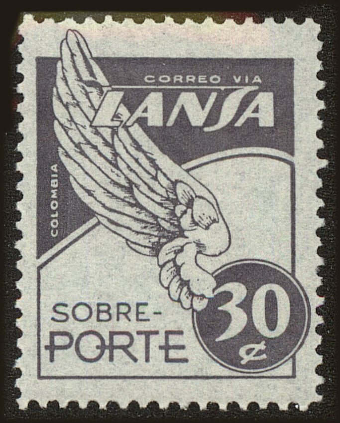 Front view of Colombia C170 collectors stamp