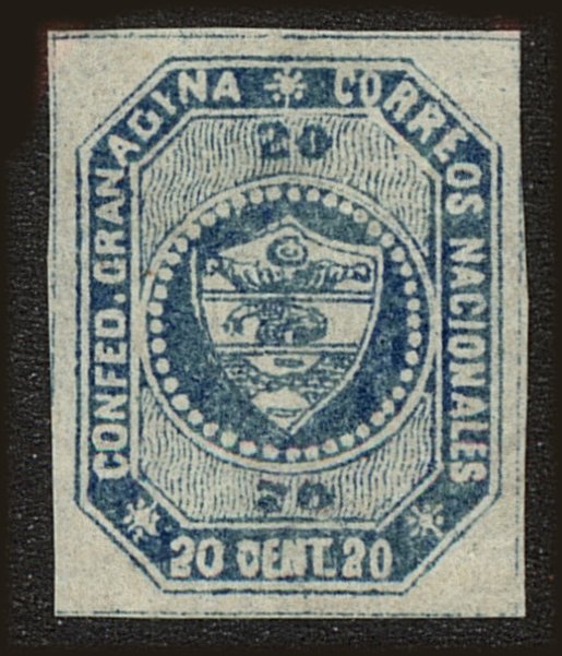 Front view of Colombia 6 collectors stamp