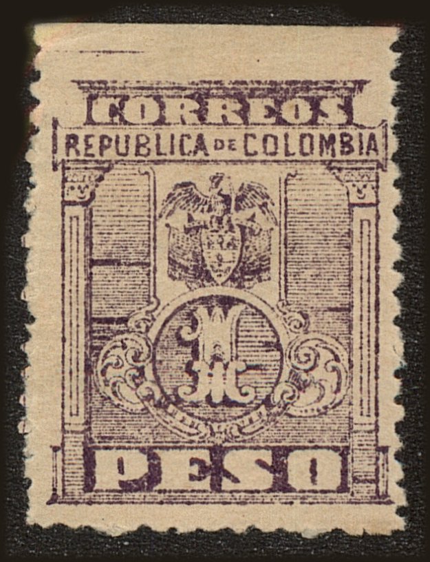 Front view of Colombia 272b collectors stamp