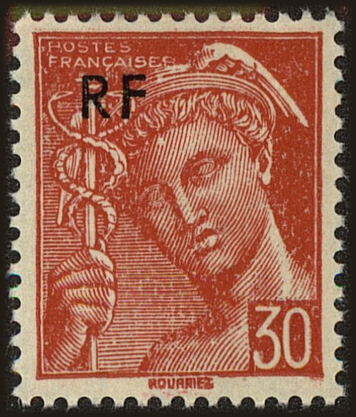 Front view of France 500 collectors stamp