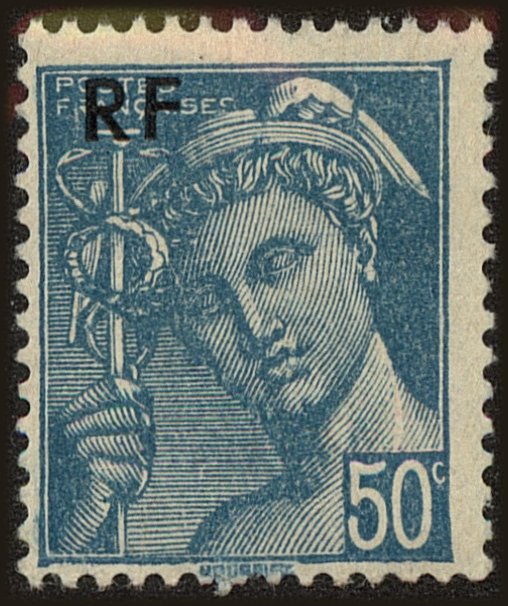 Front view of France 502 collectors stamp