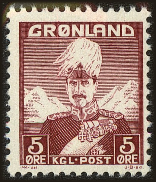 Front view of Greenland 2 collectors stamp