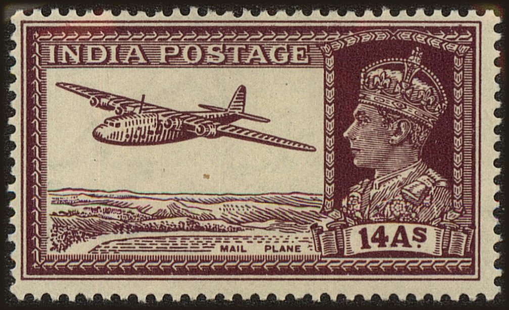 Front view of India 161A collectors stamp