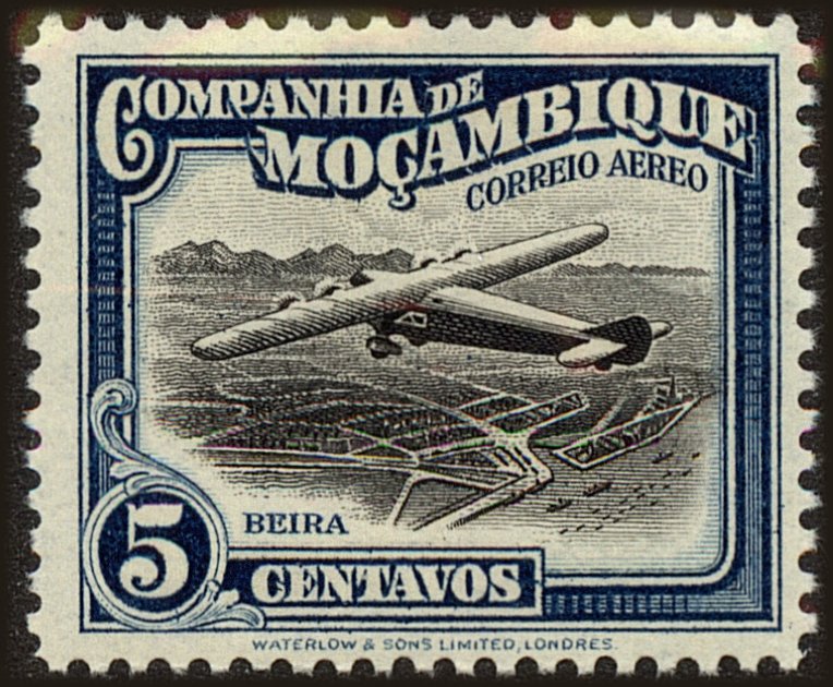 Front view of Mozambique Company C1 collectors stamp