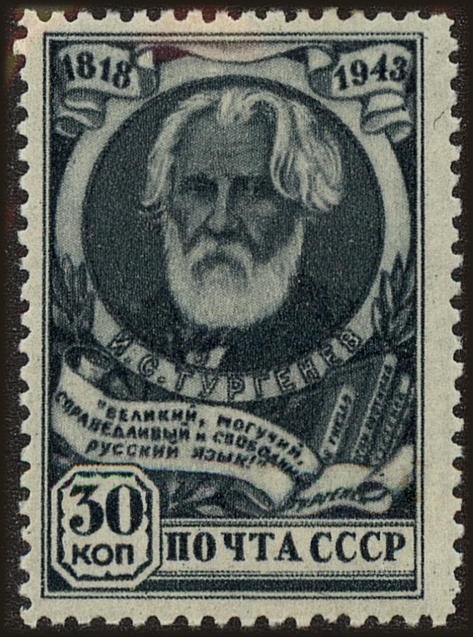 Front view of Russia 909 collectors stamp