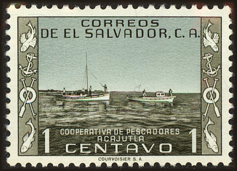 Front view of Salvador, El 653 collectors stamp