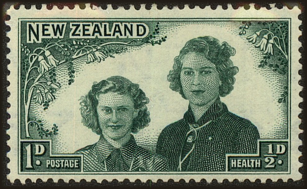 Front view of New Zealand B24 collectors stamp