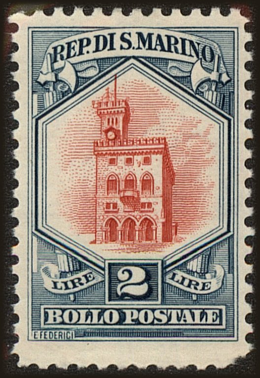 Front view of San Marino 126 collectors stamp