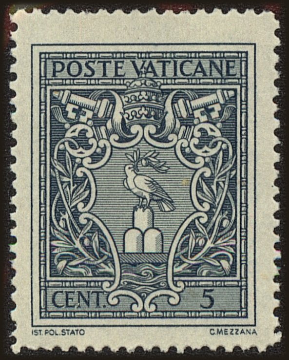 Front view of Vatican City 91 collectors stamp