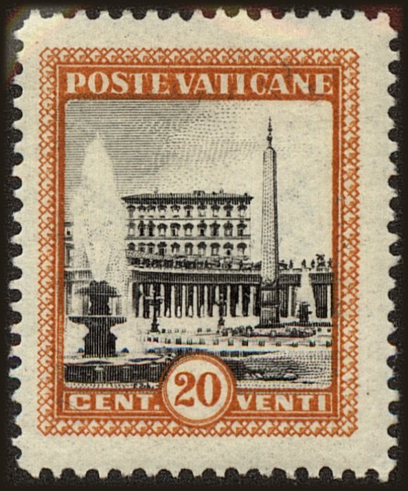 Front view of Vatican City 22 collectors stamp