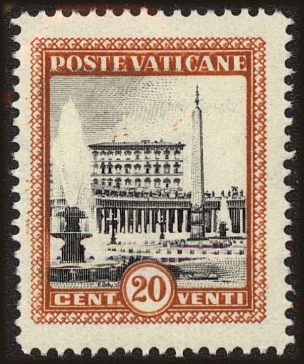 Front view of Vatican City 22 collectors stamp