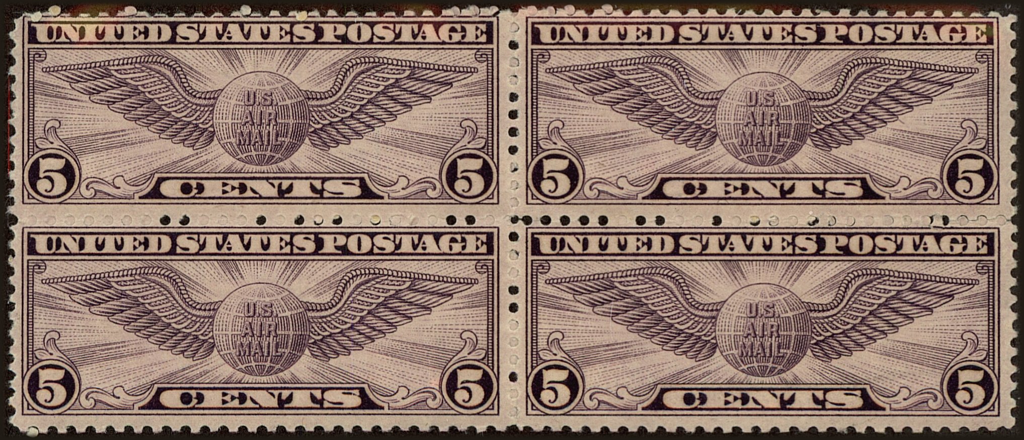 Front view of United States C16 collectors stamp