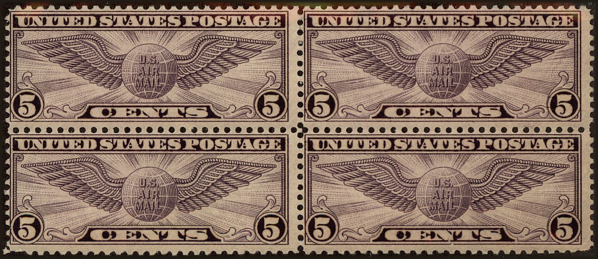 Front view of United States C16 collectors stamp