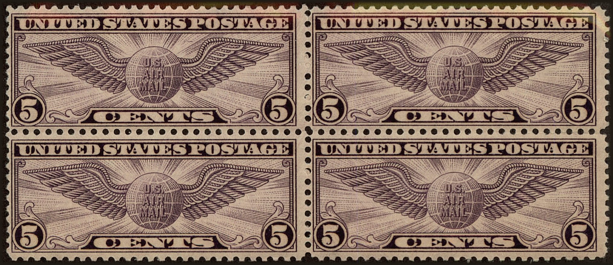 Front view of United States C16 collectors stamp