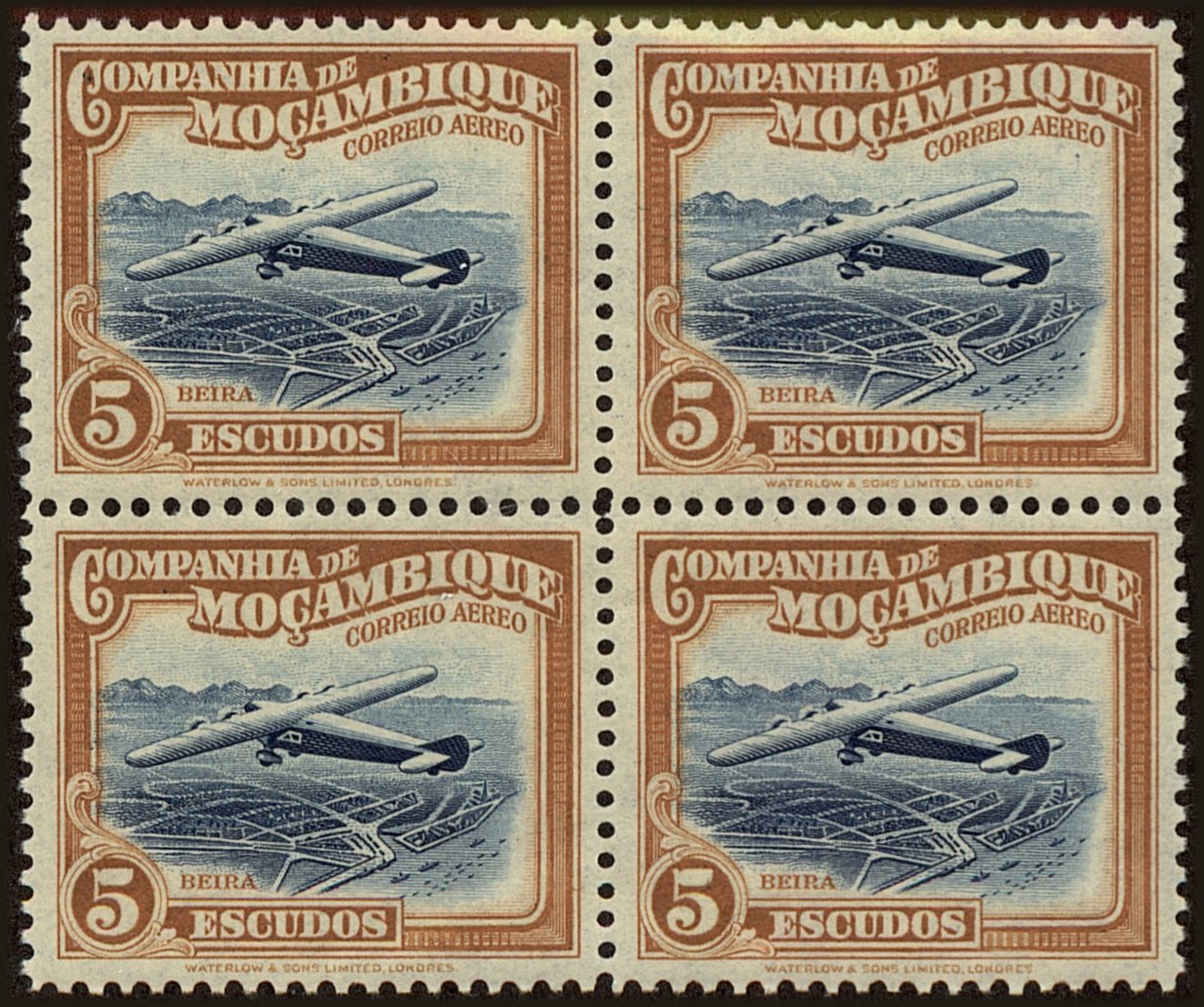 Front view of Mozambique Company C13 collectors stamp