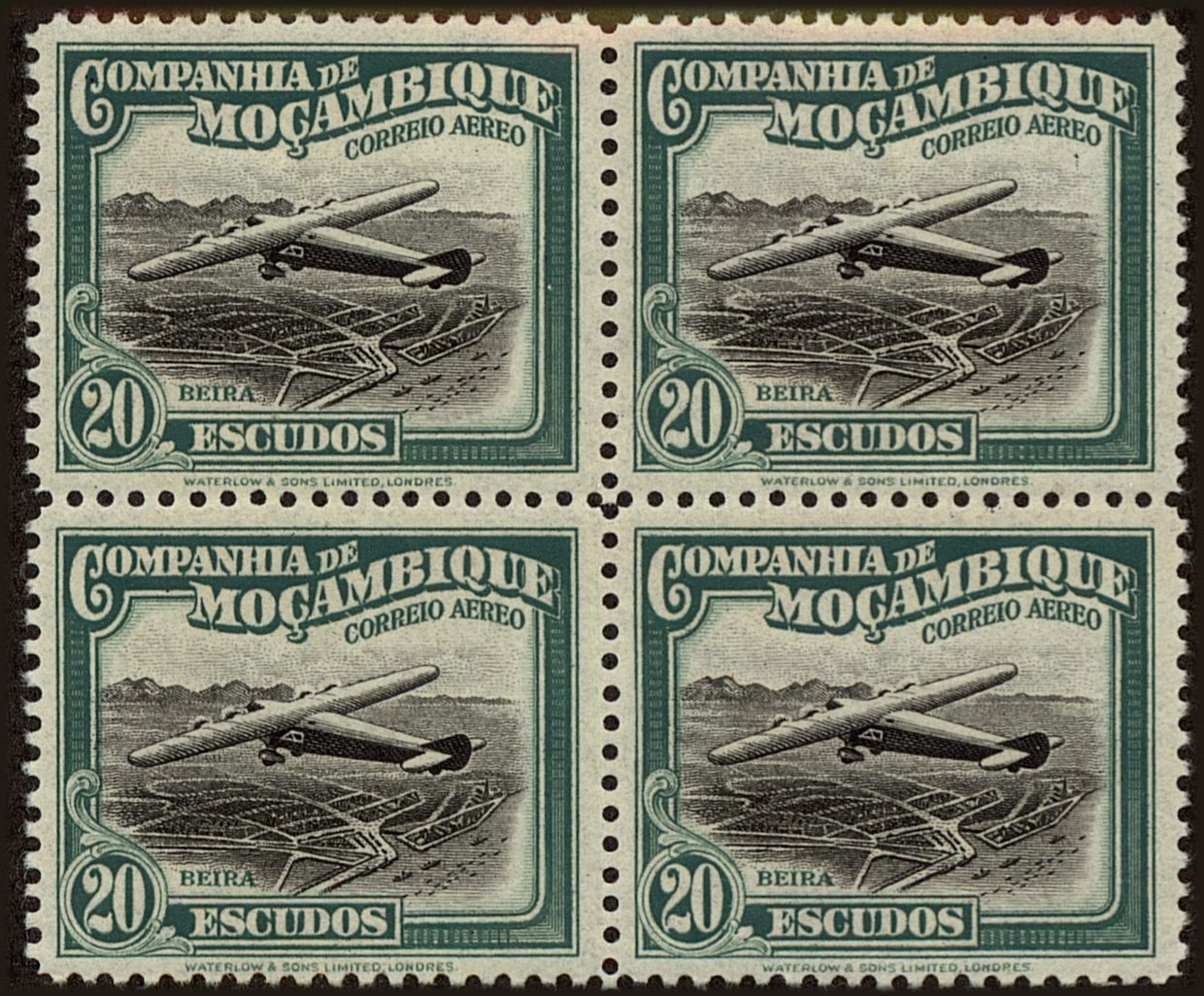 Front view of Mozambique Company C15 collectors stamp