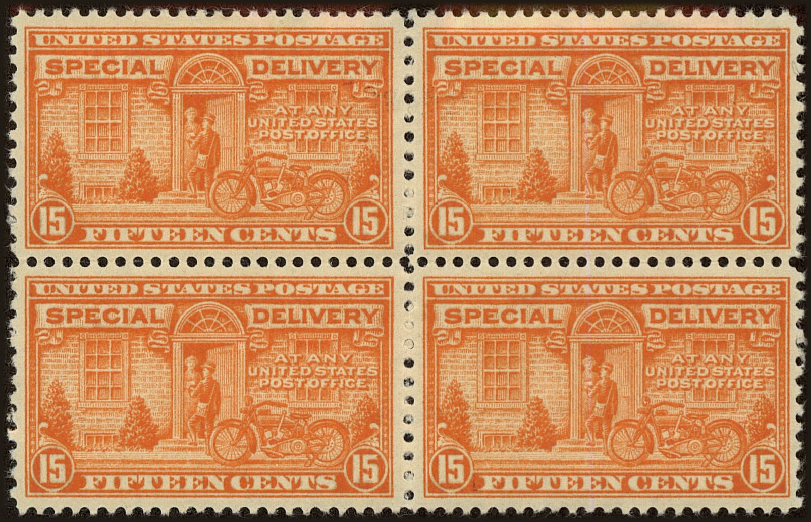 Front view of United States E16 collectors stamp