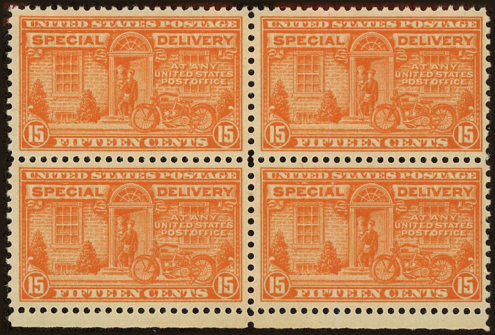 Front view of United States E16 collectors stamp