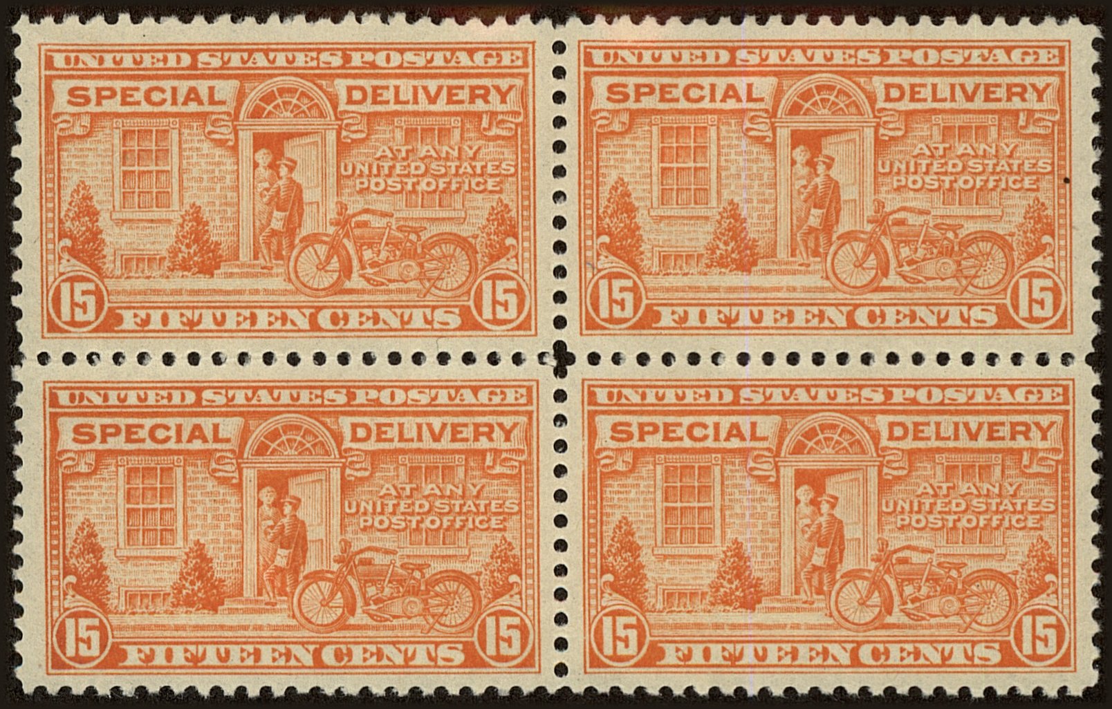 Front view of United States E13 collectors stamp