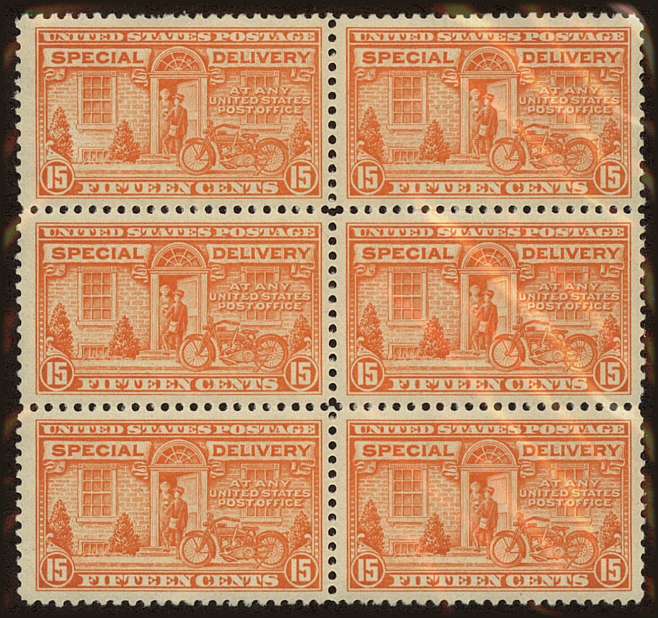 Front view of United States E13 collectors stamp
