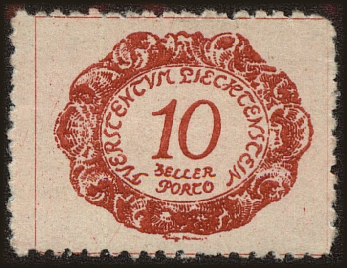 Front view of Liechtenstein J2 collectors stamp