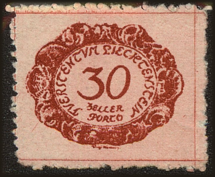 Front view of Liechtenstein J6 collectors stamp