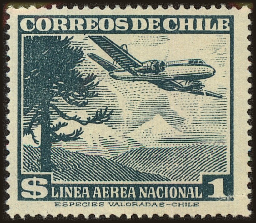 Front view of Chile C138 collectors stamp
