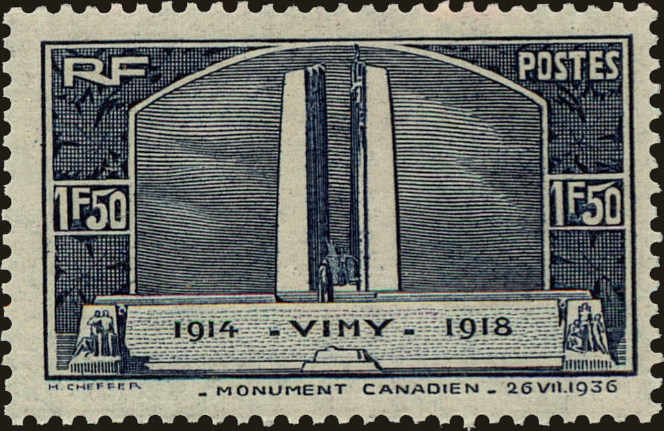 Front view of France 312 collectors stamp