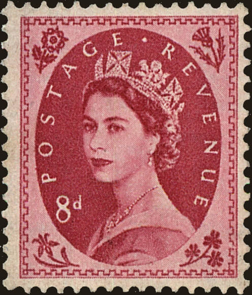 Front view of Great Britain 327 collectors stamp