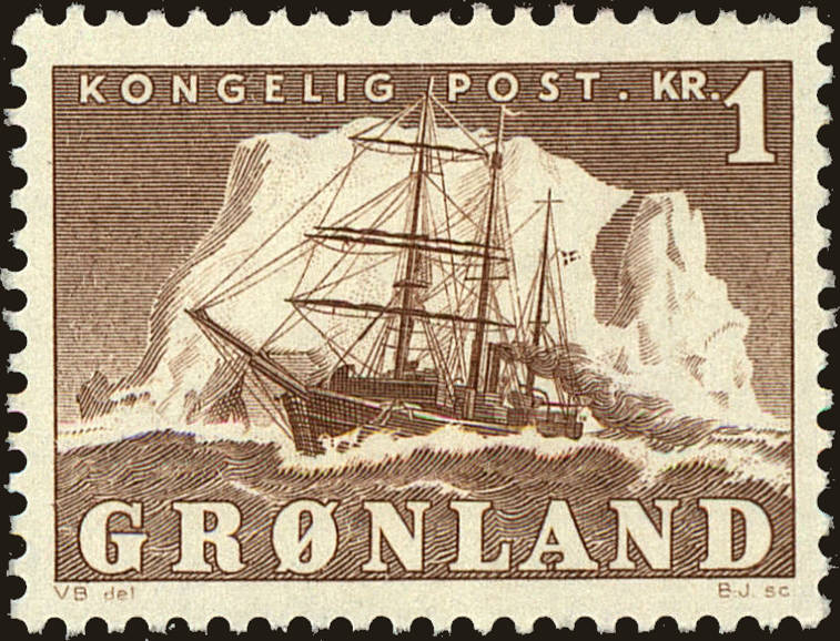 Front view of Greenland 36 collectors stamp